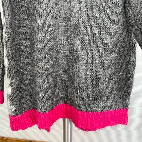 NWT Elisabetta Collection‎ Wool Mohair Blend Houndstooth Cardigan Grey Pink Sz S - Picture 9 of 14